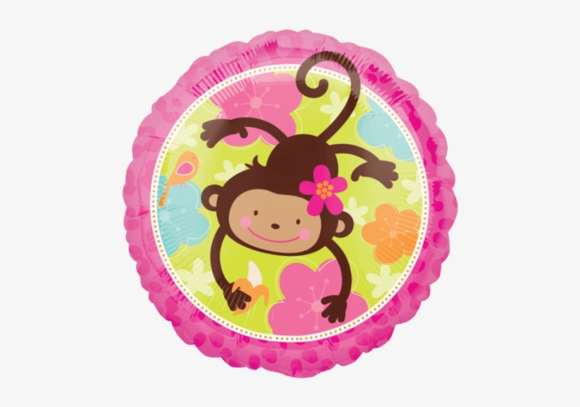 18" Cute Monkey Love Foil Balloon - Monkey Birthday Party Girl, transparent png download