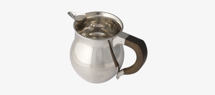Silver Milk Jug With Wooden Handle - Jug, transparent png download