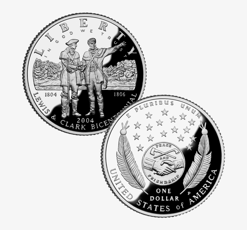 2004-p Lewis & Clark Bicentennial Proof Silver Dollar - 2004 Lewis And Clark Bicentennial Dollar, transparent png download