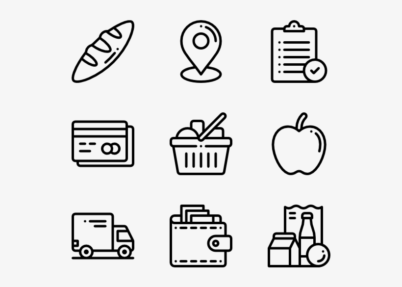 Grocery Icons - Web Design Line Icon, transparent png download