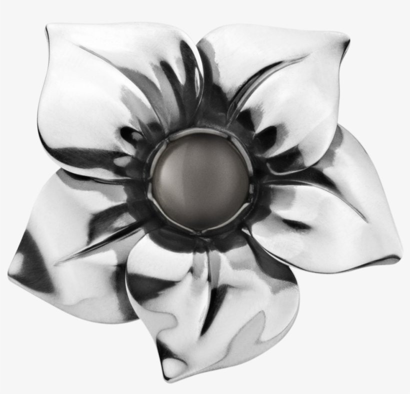 Flower Ring - Sterling Silver With Black Onyx 53 -, transparent png download