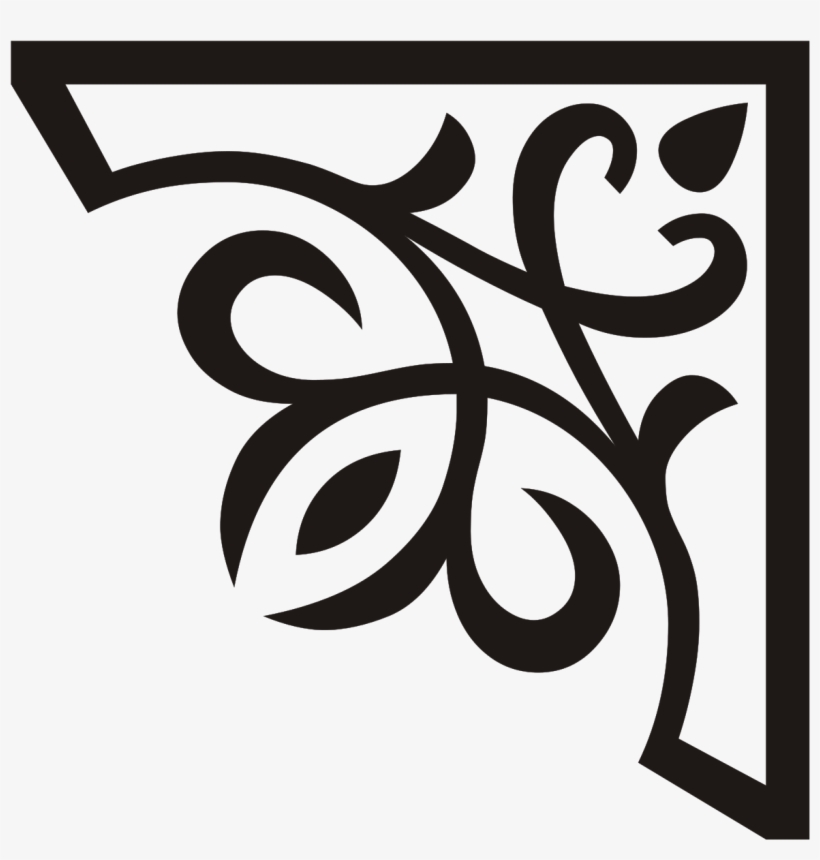 Corner Ornament Black Up Right - Corner Ornament, transparent png download