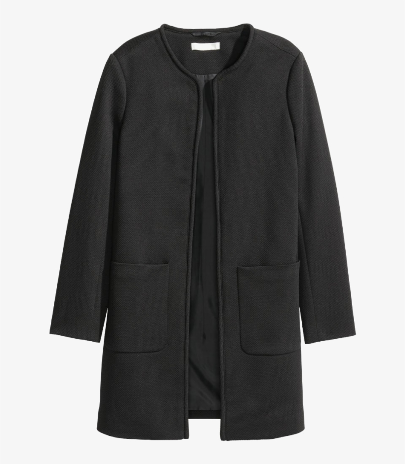 Short Coat For Women Png Background Image - H&m Short Coat Black, transparent png download