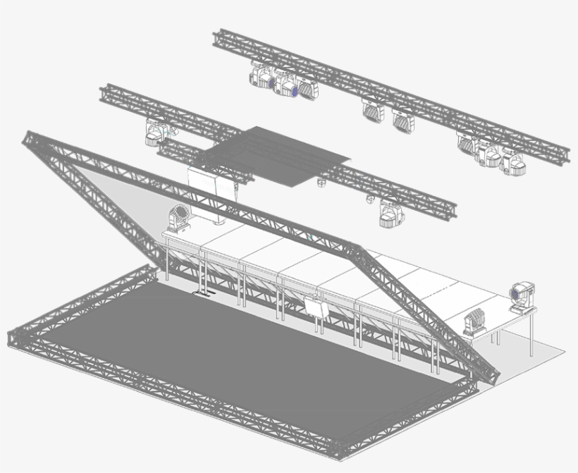 Musion Eyeliner Flying Setup Schematic - Hologram Video Projection Installation, transparent png download