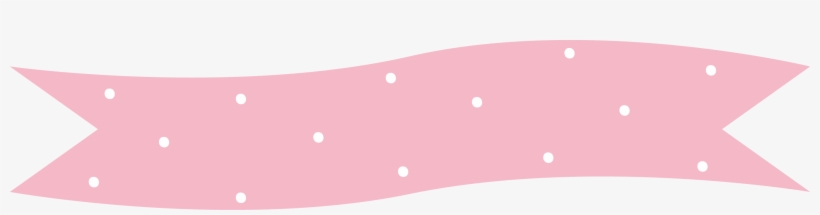 Pink Wave Ribbon Banner White Dots With Wedge End - Circle, transparent png download