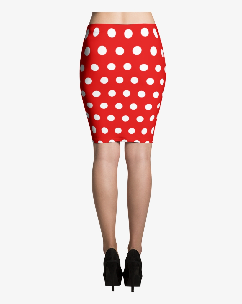 "red And White Dots" Pencil Skirt - Skirt, transparent png download