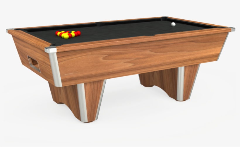 Elite Free Play Pool Table In Light Walnut With Black - Billiard Table, transparent png download
