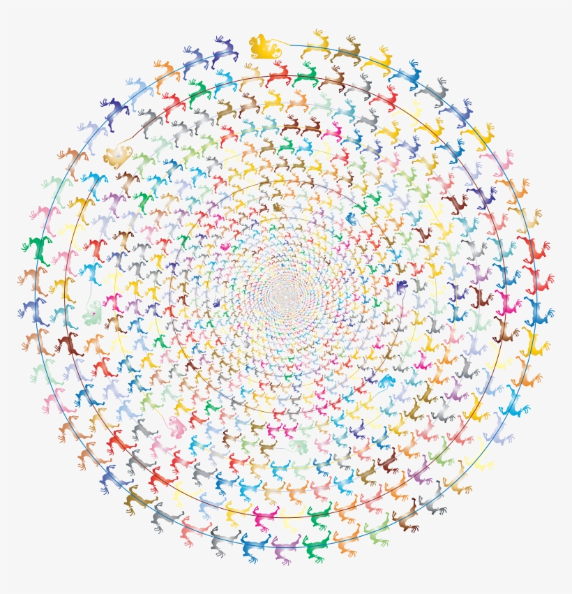Santa And His Reindeer Maelstrom Prismatic No Bg - Circle, transparent png download