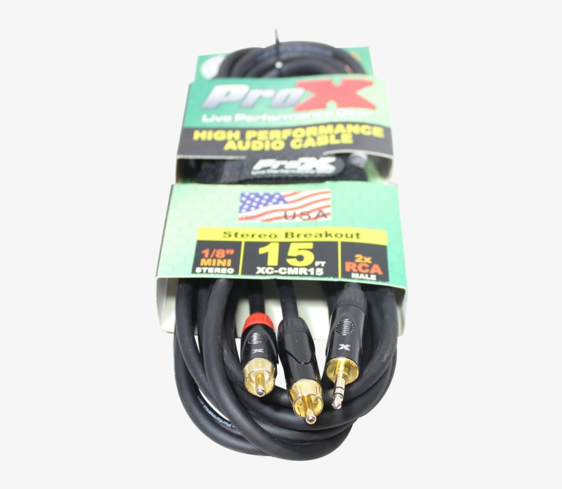 High Performance Audio Cable 1/8" Trs To Dual Rca-m - Usb Cable, transparent png download