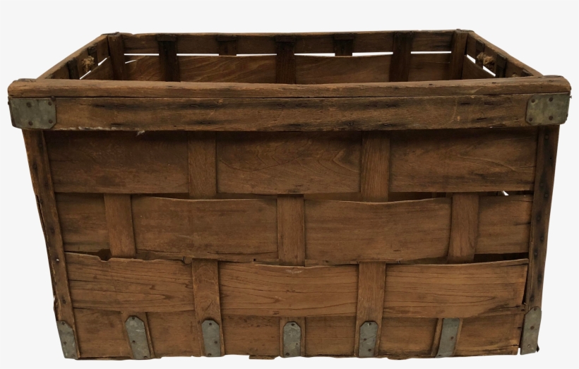 Vintage Woven Wood Industrial Laundry Basket - Plywood, transparent png download
