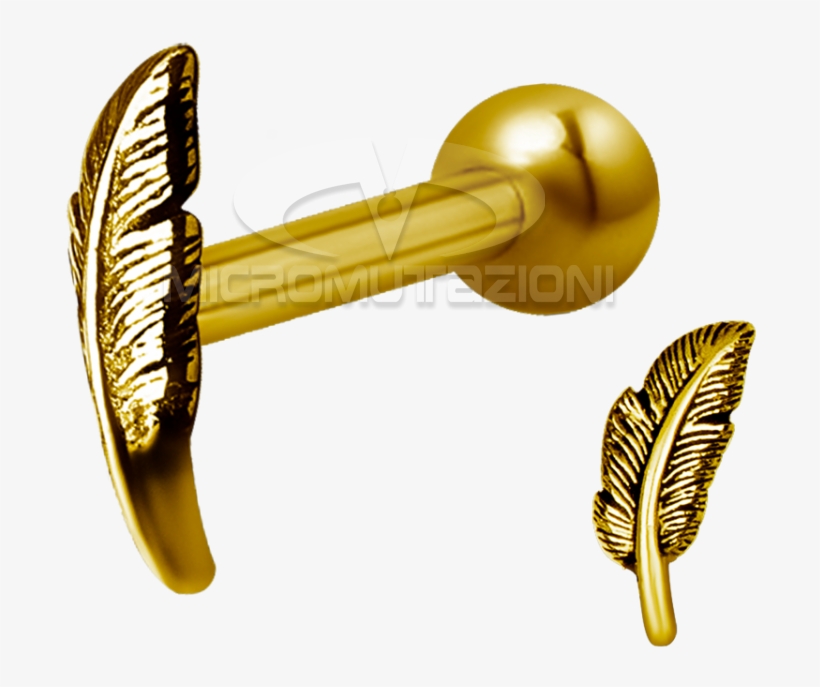 Gold Steel One Side Internally Threaded Micro Barbell - Illustration, transparent png download