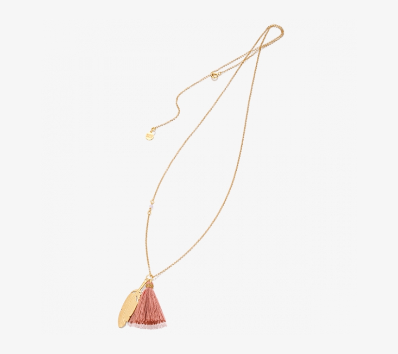 Gold-plated Sparrow Necklace With Feather And Tassel - Earrings, transparent png download