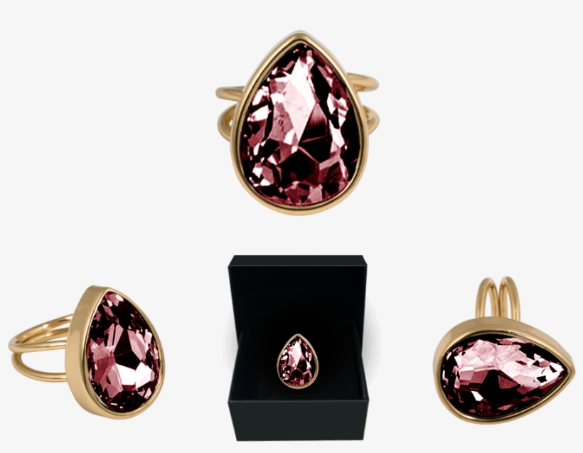 Ioaku Drop Ring Gold Wine Red - Ring, transparent png download