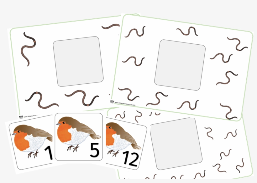 Free Winter Robin Number Worms Printable Early Years/ey, transparent png download