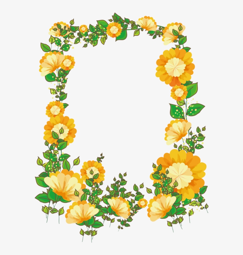 Picture Flower Painted Frame Material Hand Vector - Floral Borders Design Png, transparent png download