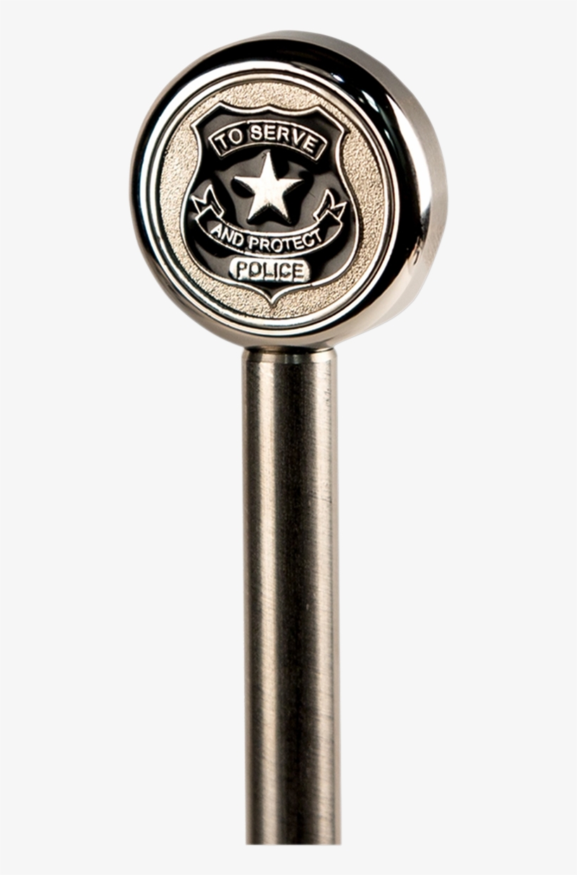 Pro Pad Stainless Steel Flag Pole With Topper Police - Emblem, transparent png download