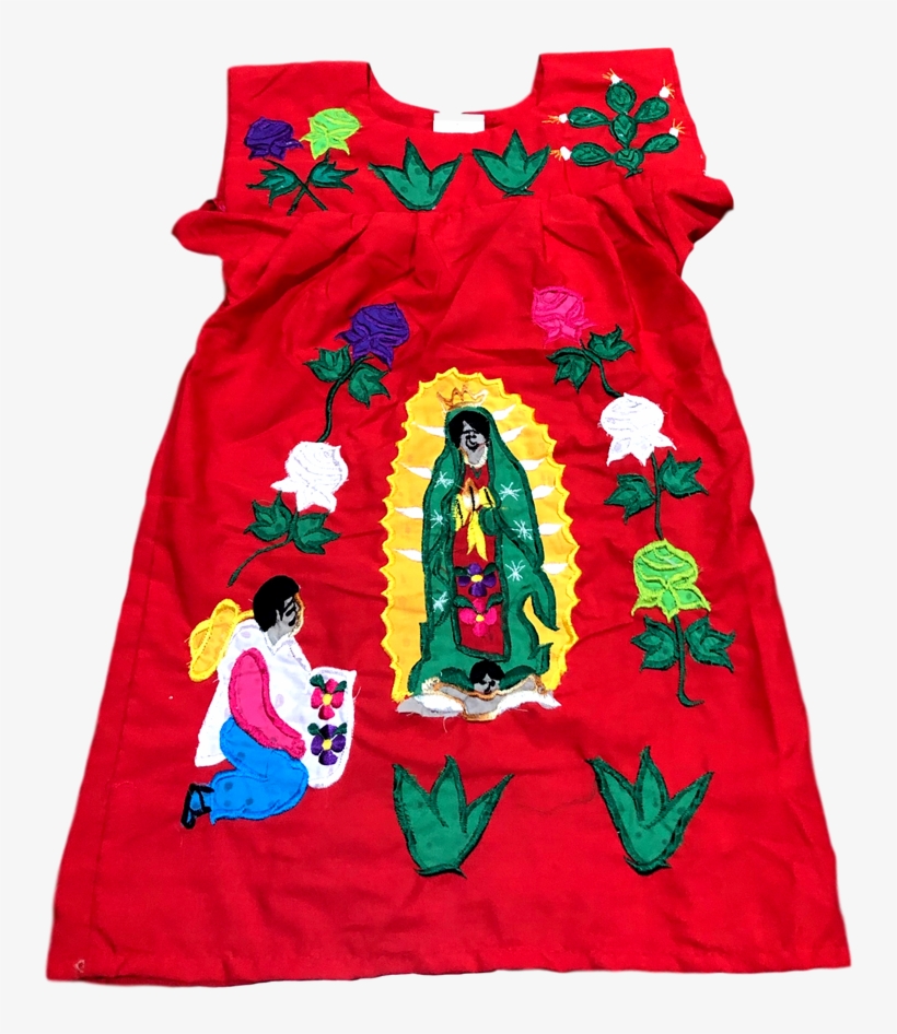 Apparel Dress Mexican Embroided Flowers Virgen De Guadalupe - Christmas Decoration, transparent png download