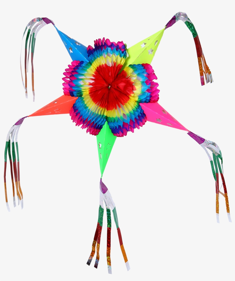 Colorful Star Mexican Piñata Foldable Cardboard Party - Illustration, transparent png download