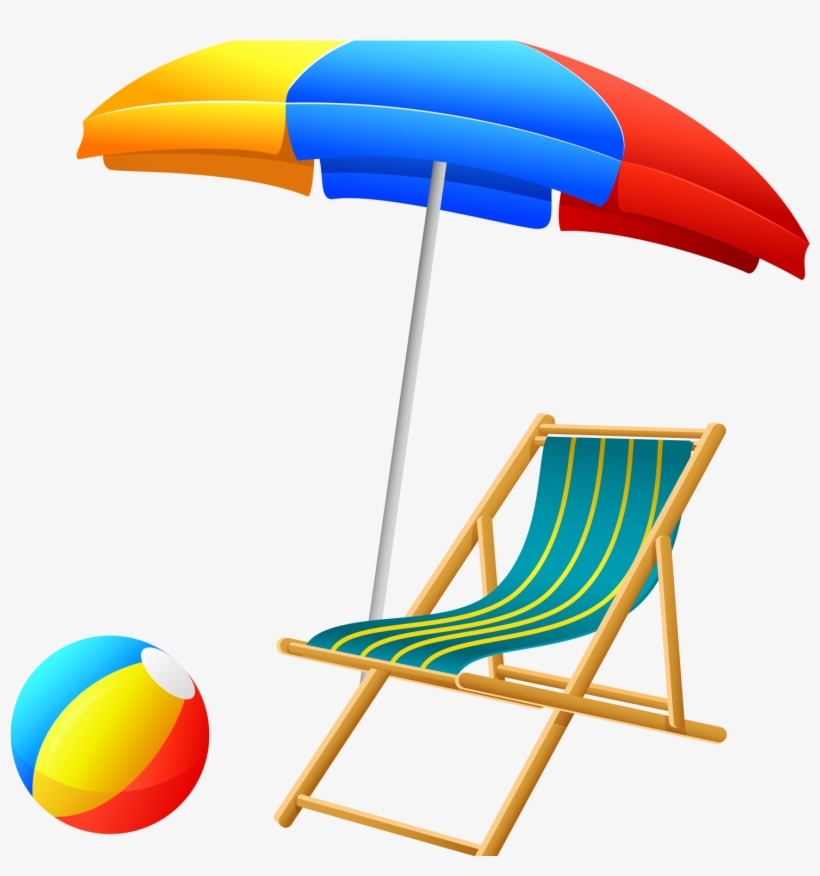 Beach Umbrella Clip Art - Transparent Beach Equipment, transparent png download