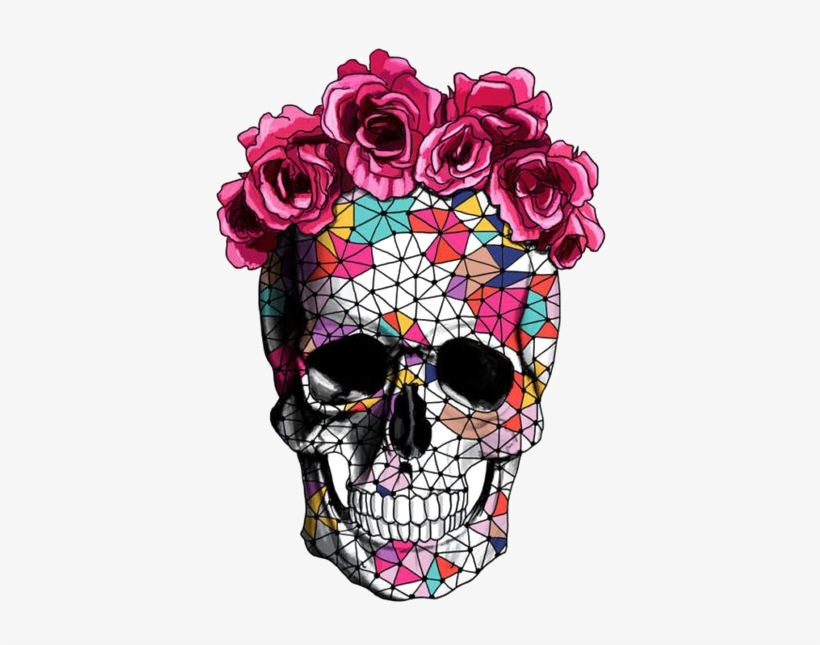 Flower Skull Calavera Crown Creative Rose Clipart - Flower Skull Png, transparent png download