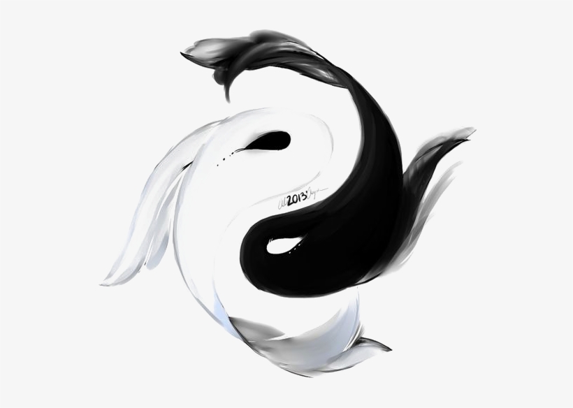 Koi And Tattoo Fish Yin Bagua Creative Clipart - Positive And Negative Together, transparent png download