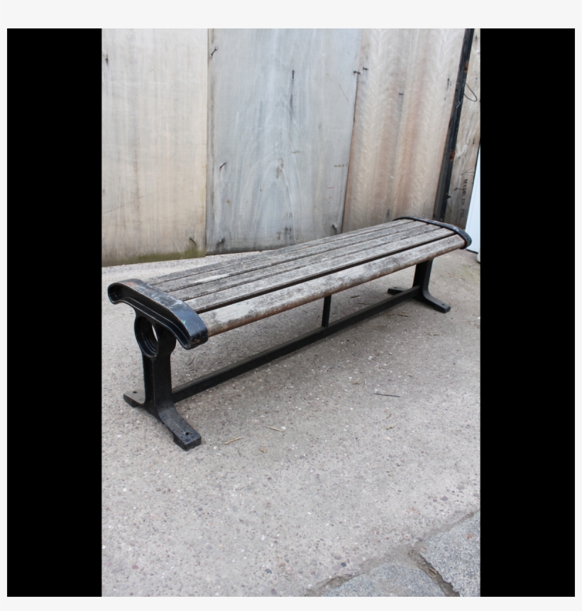 0012014 Backless Wooden Park Bench X1 - Bench, transparent png download