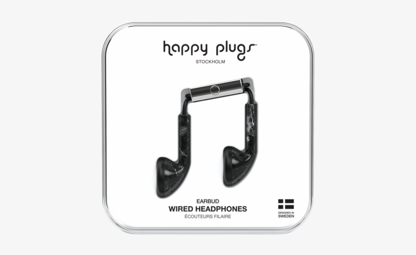 Black Marbleearbud - Happy Plugs, transparent png download