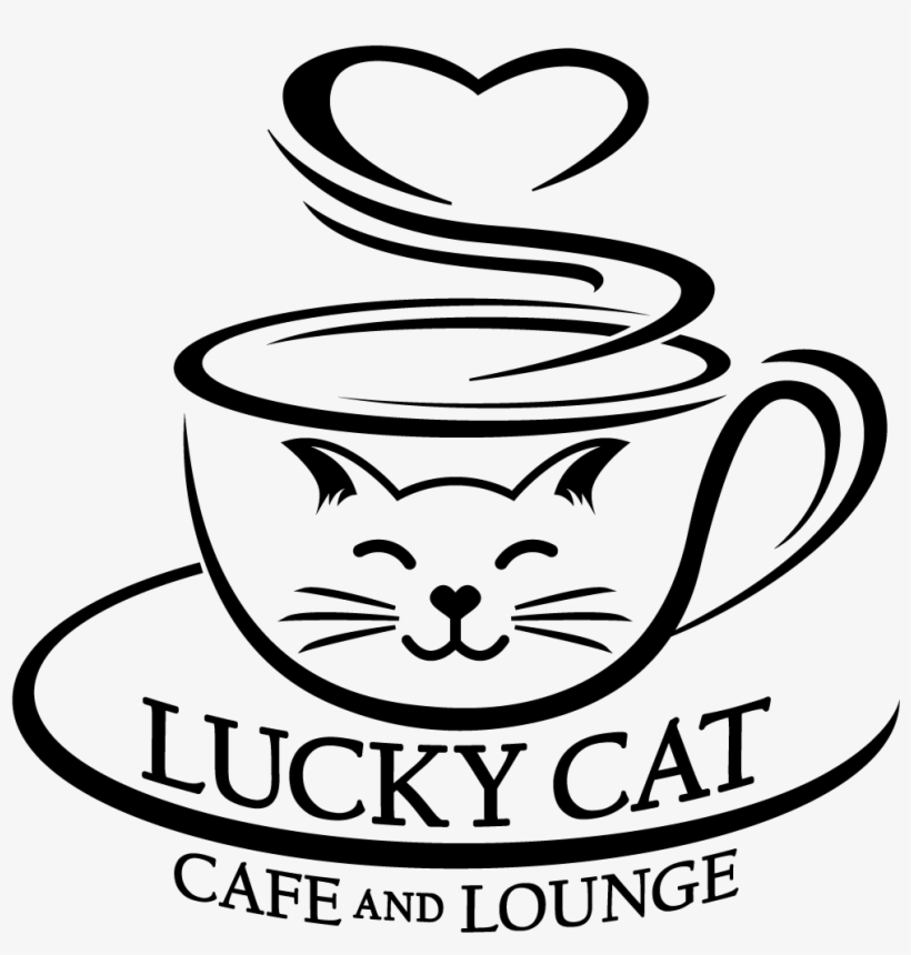 Lucky Cat Logo Blackpng - Lucky Cat Cafe Louisville Ky, transparent png download
