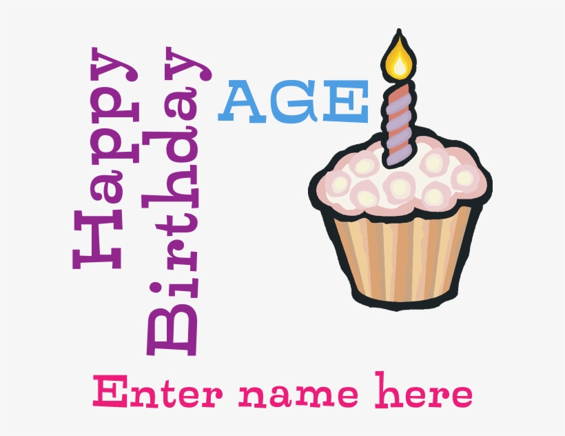 Personalized Birthday Cupcake Banner - Cupcake, transparent png download