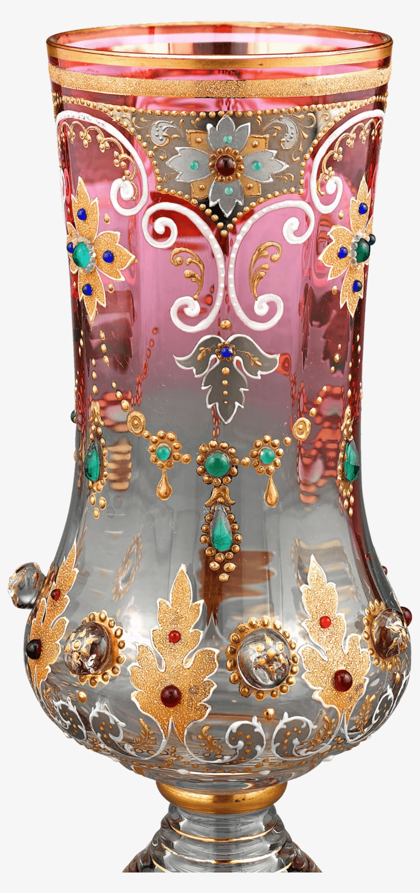 Moser Cranberry Glass Goblet - Vase, transparent png download