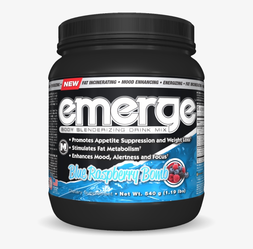 Emerge Blue Raspberry Bomb - Bodybuilding Supplement, transparent png download