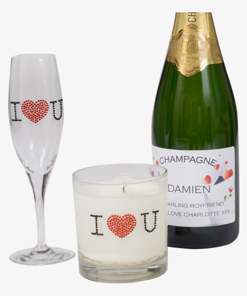 Valentines Day Personalised Prosecco Gift Set - Wine Glass, transparent png download