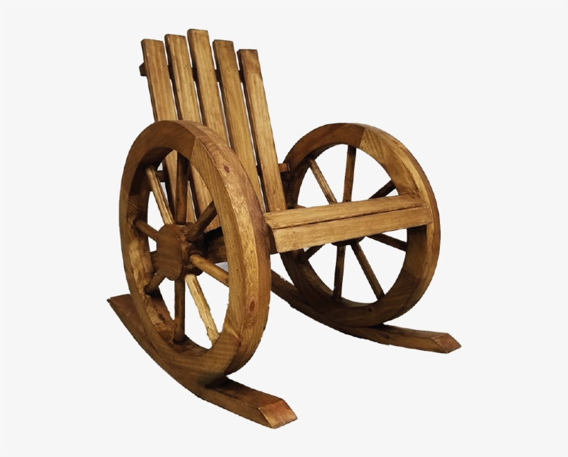 Wagon Wheel Rocking Chair 28"w X 36"d X 41"h - Wood, transparent png download