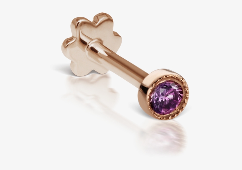 2mm Purple Diamond Scalloped Set Threaded Stud - Body Jewelry, transparent png download