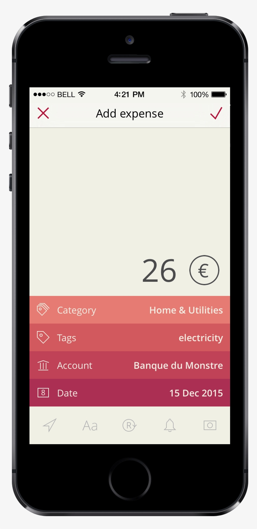 Enter All The Relevant Information Like The Usual Amount, - Toshl Inc., transparent png download