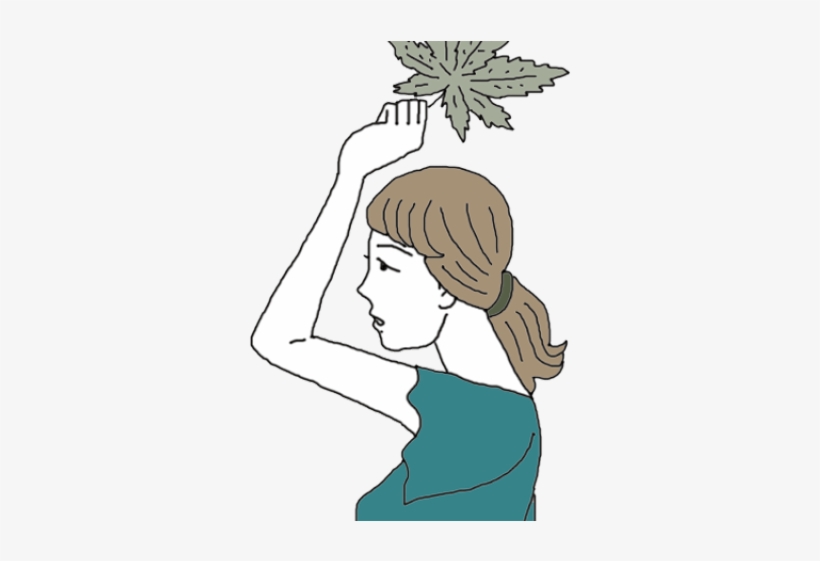 Drawn Weed Tobacco Leaf - Girl, transparent png download