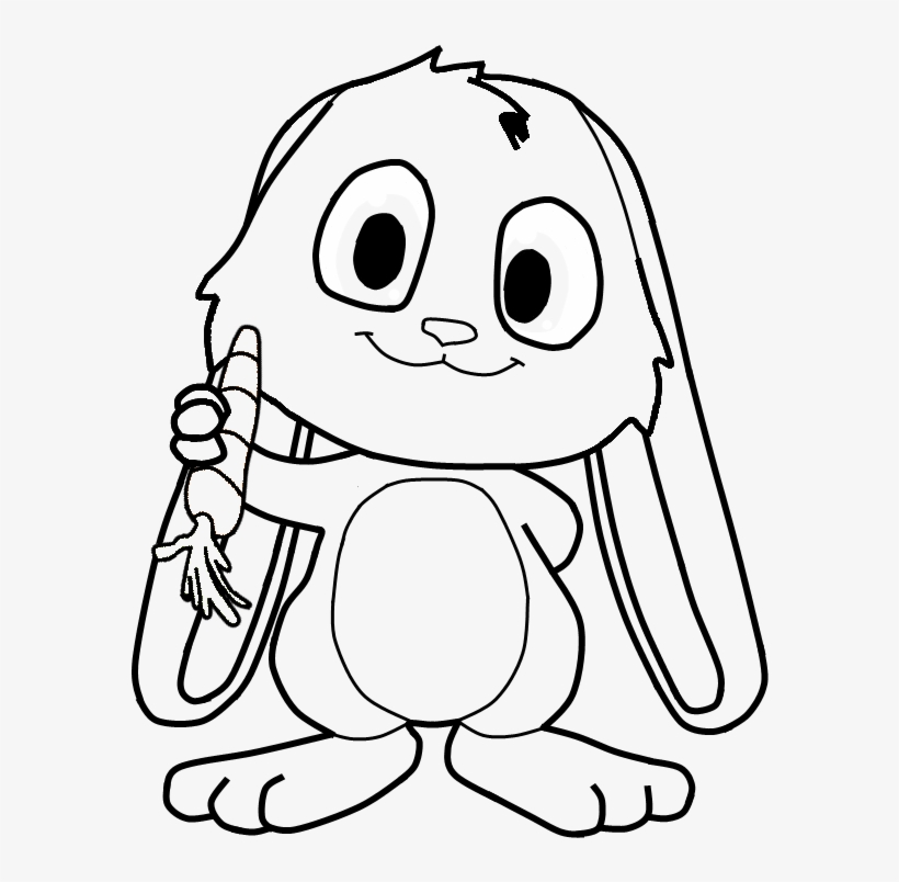 Bunny Snuggle Bunny Template 18 By Schnuffelkuschel - Bunny Drawing Black And White Cute, transparent png download