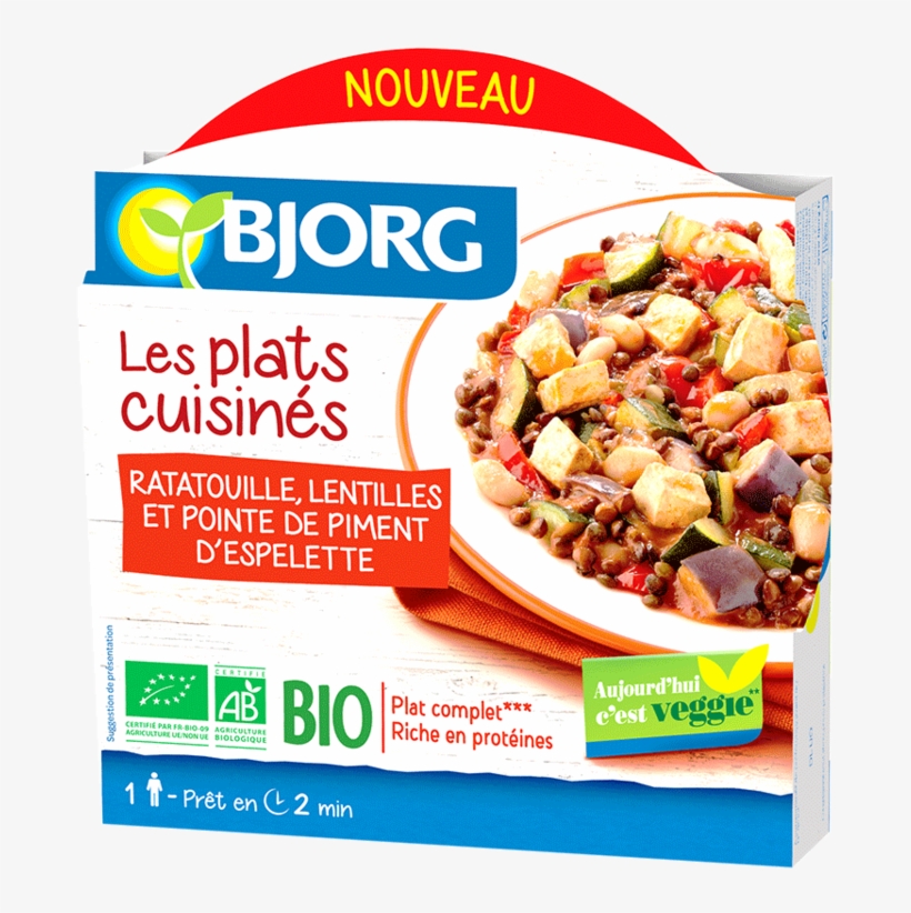 Les Plats Cuisines Ratatouille - Lait Épeautre Noisette Bjorg, transparent png download