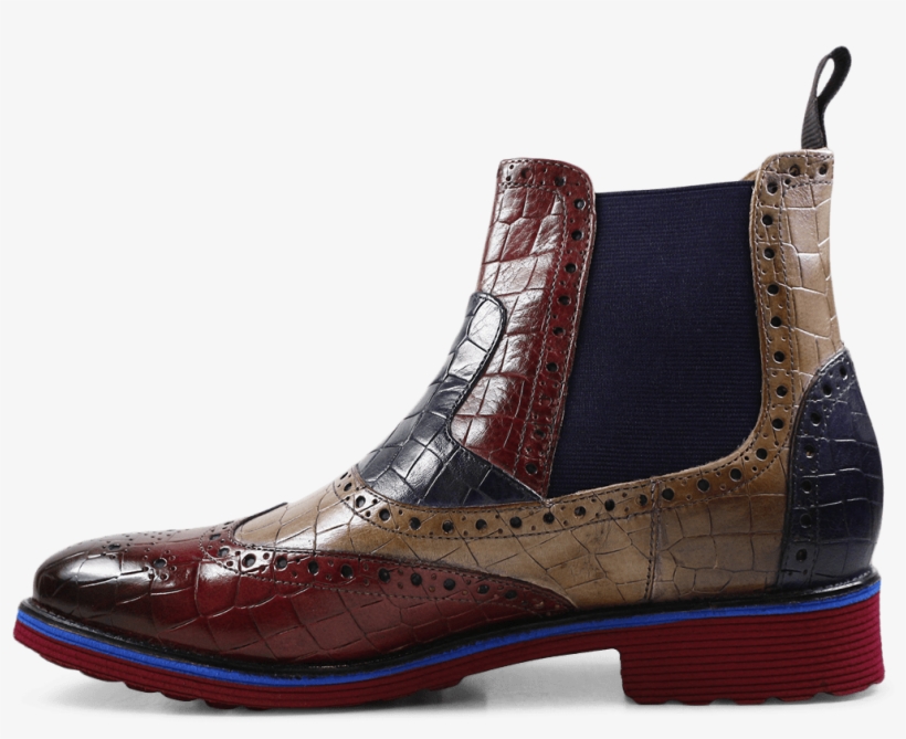 Ankle Boots Amelie 33 Crock Burgundy Rope Navy Elastic - Work Boots, transparent png download