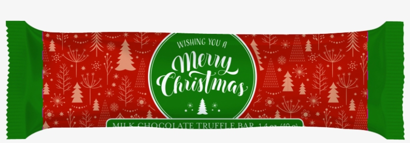Merry Christmas Milk Chocolate Truffle Bar - Label, transparent png download