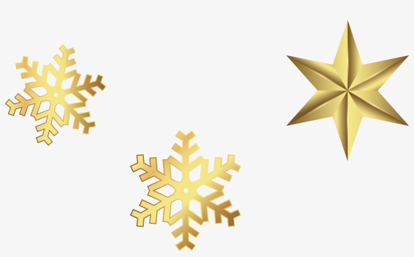 Snowflake Schema Computer File Golden Stars - Estrela Floco De Neve Png, transparent png download