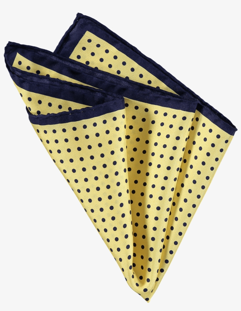 Silk Spots Pocket Square Lemon/navy - Yellow Pocket Square Png, transparent png download