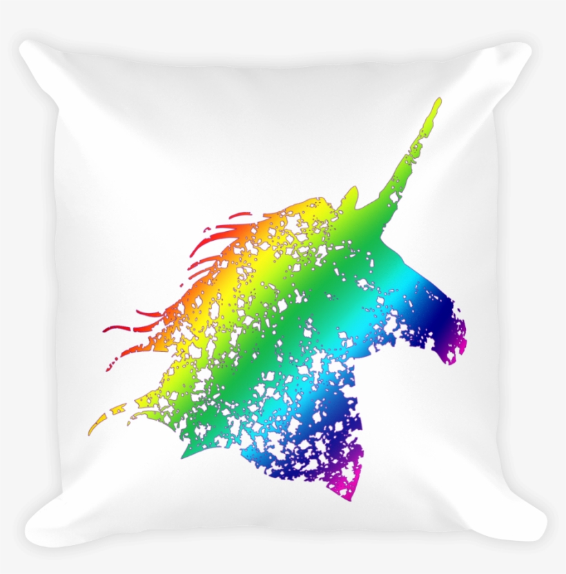 Rainbow Unicorn Pillow - Graphic Design, transparent png download