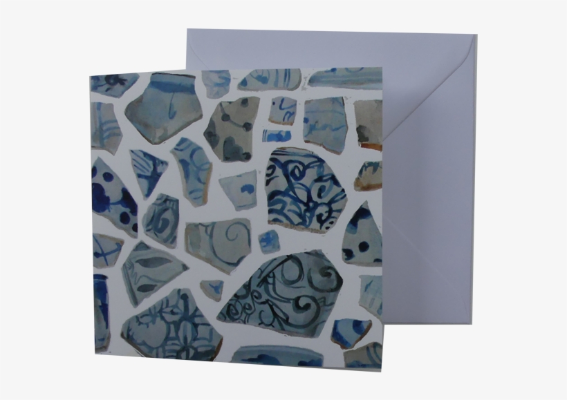 Greeting Card And Envelope Blue And White Ceramic Karen - Motif, transparent png download