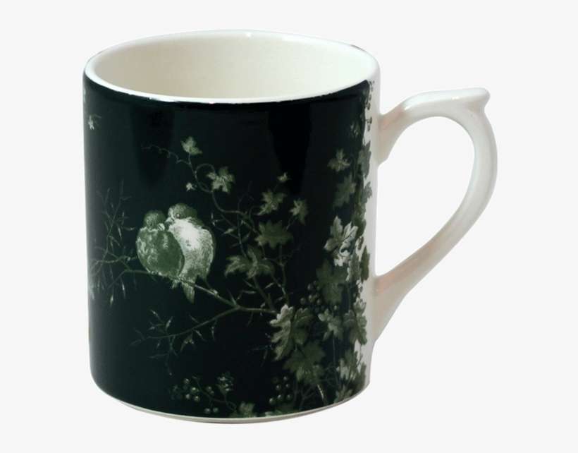 1 Mug Fond Vert Les Oiseaux - Beer Stein, transparent png download
