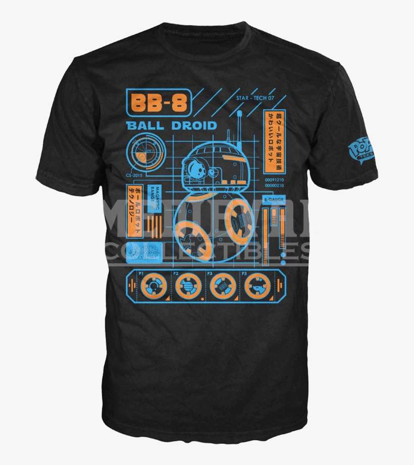 The Force Awakens Bb 8 Blueprint T Shirt - Kylo Ren And Rey T Shirt, transparent png download