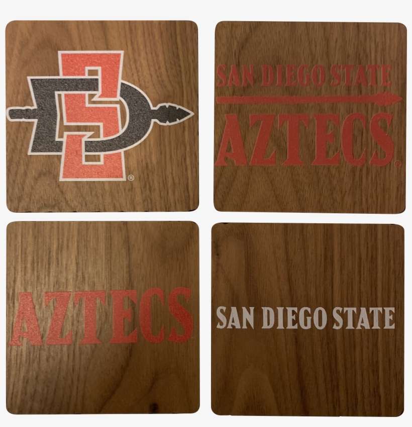 San Diego State University Walnut Coaster Set - Plywood, transparent png download