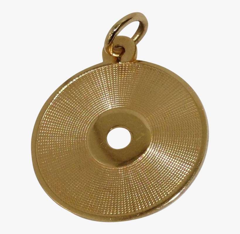 14k Vinyl Record Charm Yellow Gold - Hi-hat, transparent png download