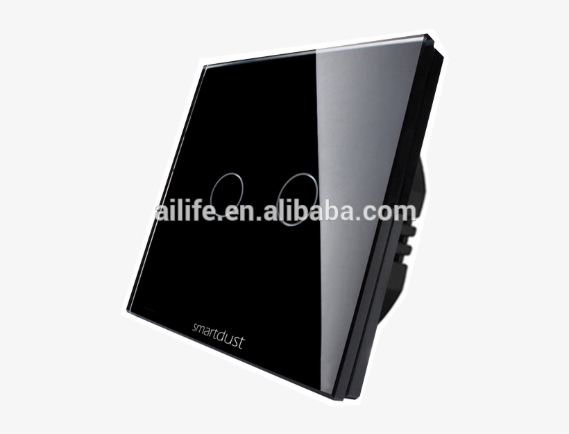 Newest Model White Glass Panel Euro 2 Gang High End - Interruttore Touch Screen, transparent png download
