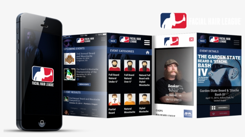 Facial Hair League Mobile App - Smartphone, transparent png download
